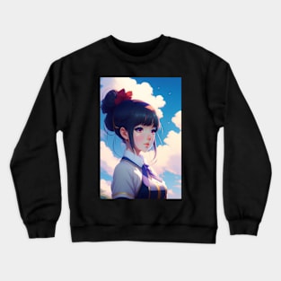 Cute Japanese girl anime,Vintage 90's anime style Crewneck Sweatshirt